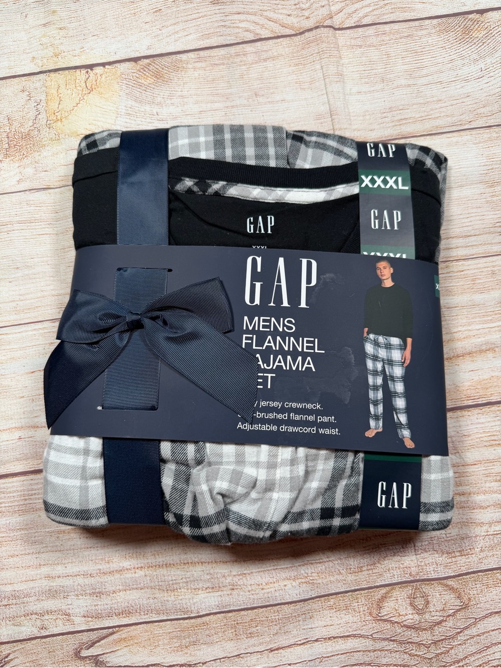 GAP Men’s Black &‎ Gray Plaid Flannel Pajama Set - XXXL